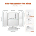 Trifold Makeup Mirror LED Lights Dorm Dressing Mirror Beauty Light up Your Fill Light with Smart Complementary Makeup Mirror Tri
